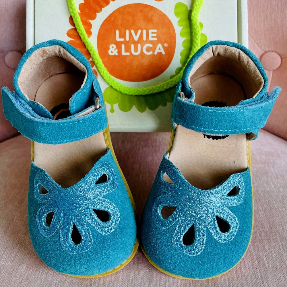 Livie & Luca Suede Petal Shoe Aqua Size 6